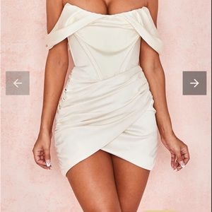 New white satin dress